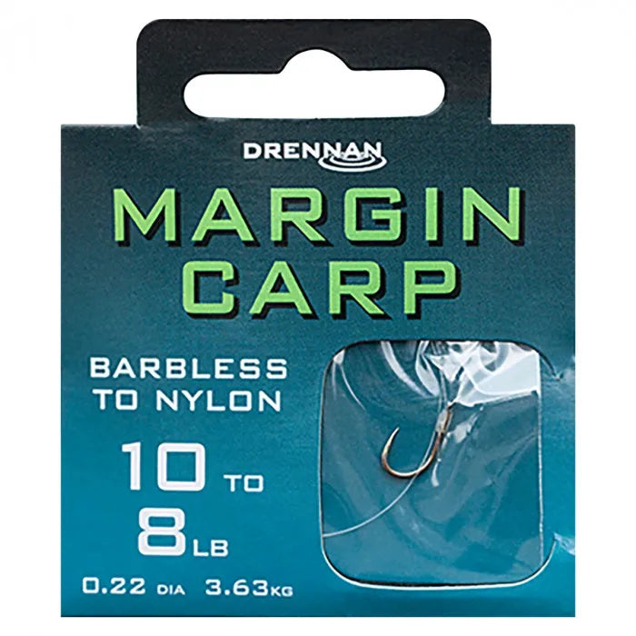 Drennan Margin Carp Barbless Fishing Hooks To Nylon