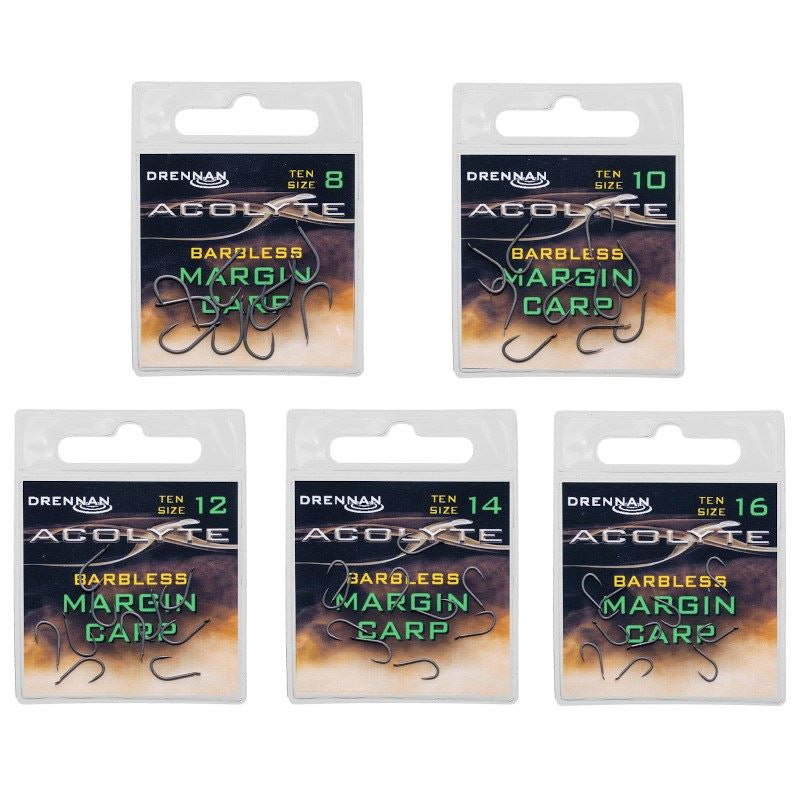 Drennan acolyte margin carp hooks barbless