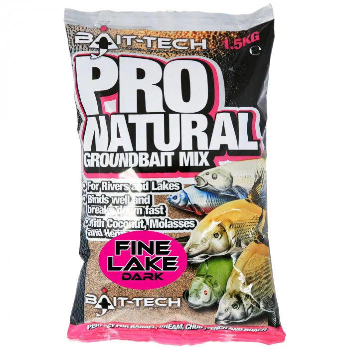 Bait Tech Pro Natural Groundbait Mix Fine Lake Dark 1.5kg