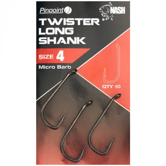 Nash Pinpoint Twister Long Shank Hooks