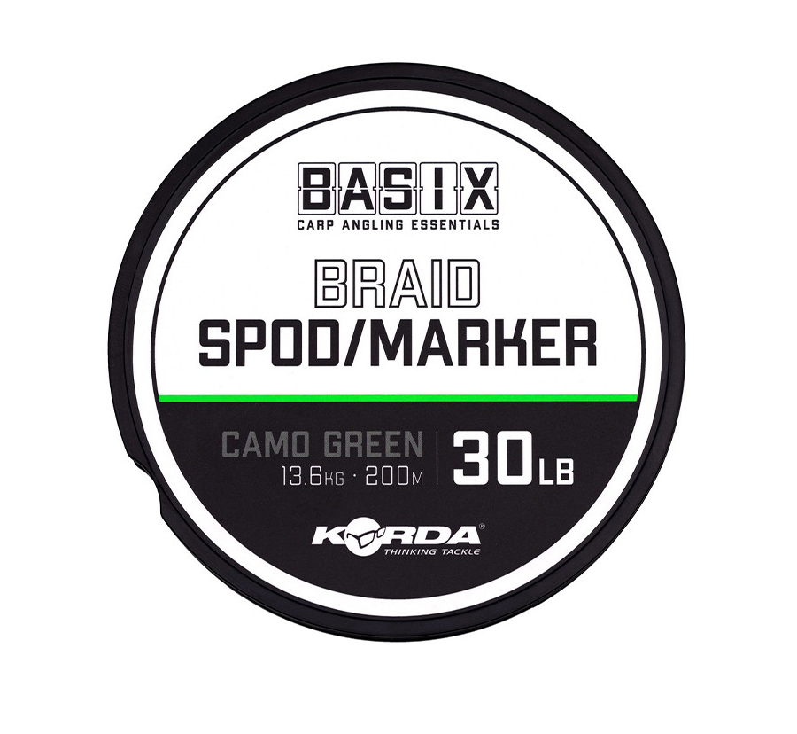 Korda- Basix Braid Spod/marker Camo Green 30LB 200m