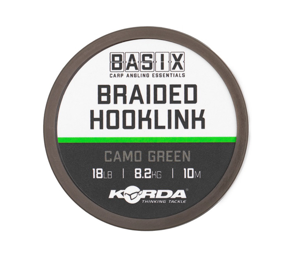 Korda- Basix Braided Hooklink Camo Green