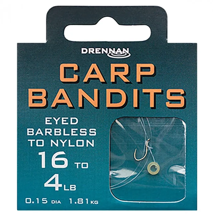 Drennan Carp Bandits Hooks to Nylon