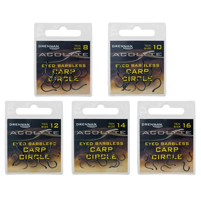 Drennan Acolyte Eyed Barbless Carp Circle Fishing Hooks