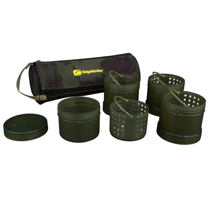 RidgeMonkey Modular Hookbait Pots With Camo Case