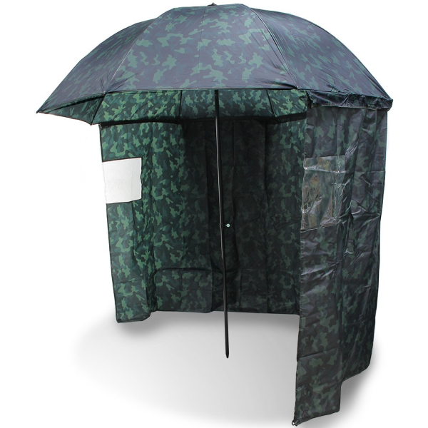 NGT Camo Fishing Brolly With Sides